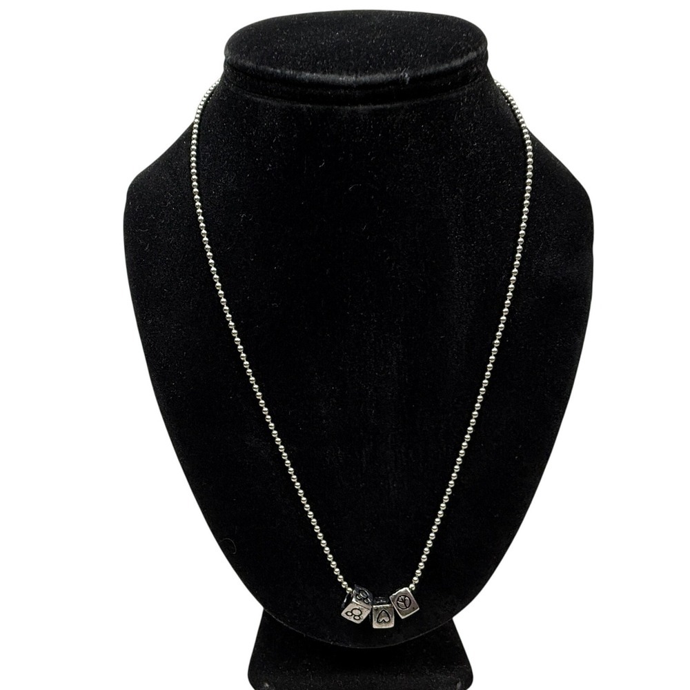 Silver Tone Ball Chain Charm Pendant and Necklace Peace Heart Paws Jewelry 20 in